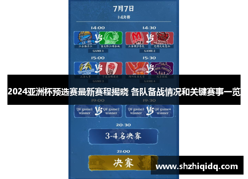 2024亚洲杯预选赛最新赛程揭晓 各队备战情况和关键赛事一览